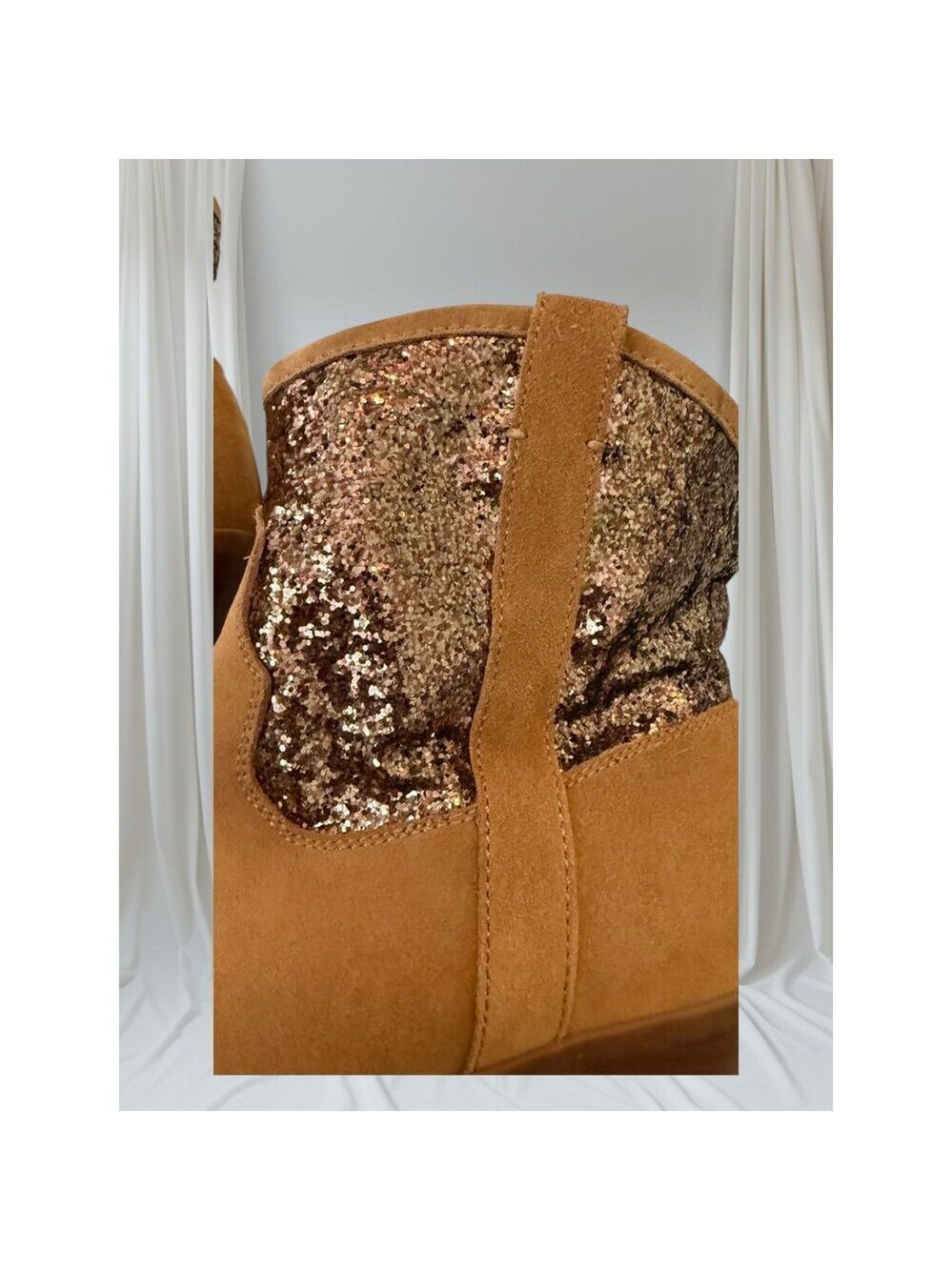Dolce Vita Suede Glitter Ankle Boots - Women's Size 9 - Picture 6 of 7